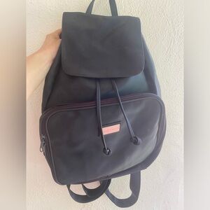 Kenneth Cole Black Backpack Purse with Zippered Back and Compartment on Front